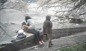 Подсмотренный секс с уличной проституткой